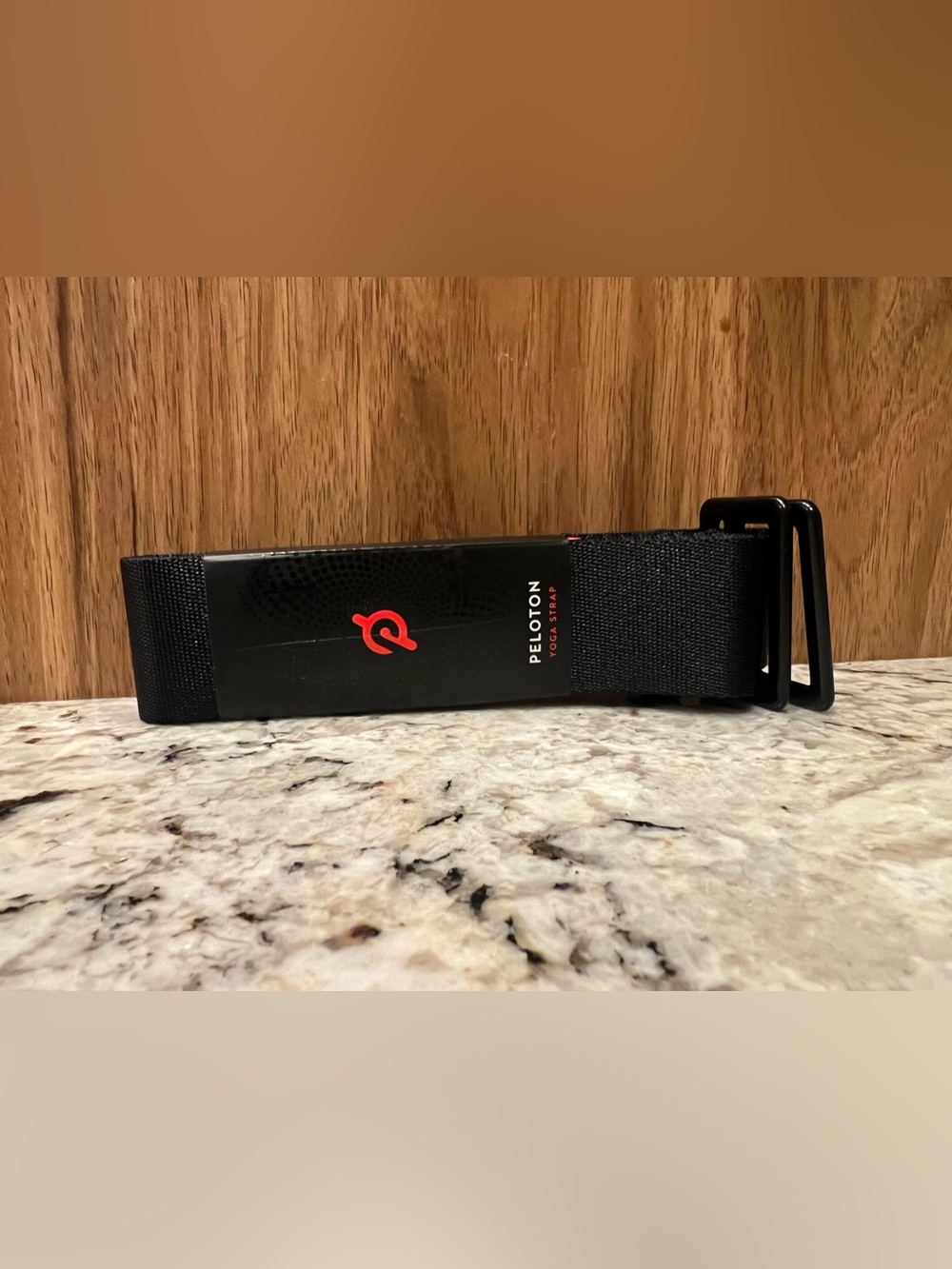 Peloton Black Yoga Strap with Red Logo Tab